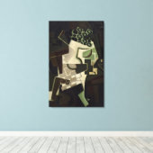 Fruitgerecht op geruit tafelkleed canvas afdruk (Insitu (Houten vloer))