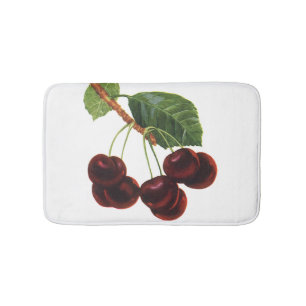  fruitgewassen, rijpe kersen van een boom badmat