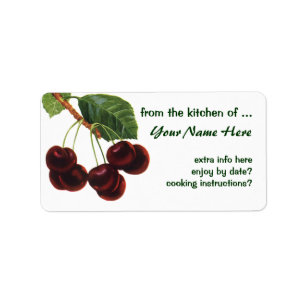 fruitgewassen, rijpe kersen van een boom etiket