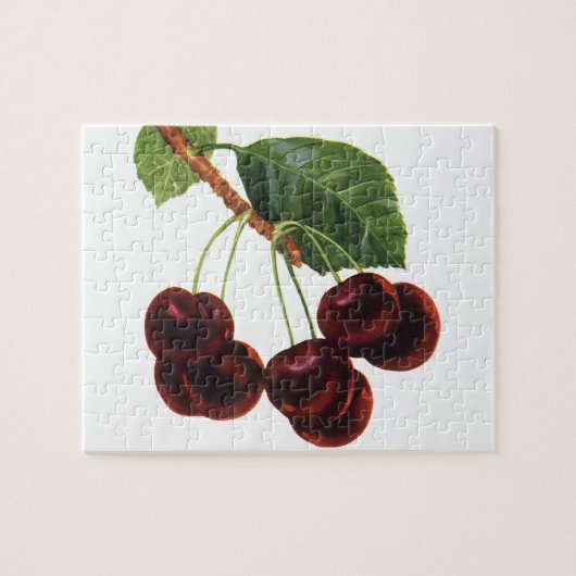 fruitgewassen, rijpe kersen van een boom legpuzzel (Horizontaal)