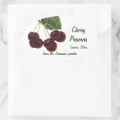  fruitgewassen, rijpe kersen van een boom ovale sticker (Tas)