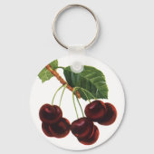  fruitgewassen, rijpe kersen van een boom sleutelhanger (Achterkant)