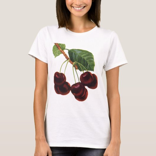 fruitgewassen, rijpe kersen van een boom t-shirt (Voorkant)