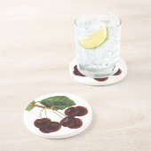  fruitgewassen, rijpe kersen van een boom zandsteen onderzetter (Zijkant)