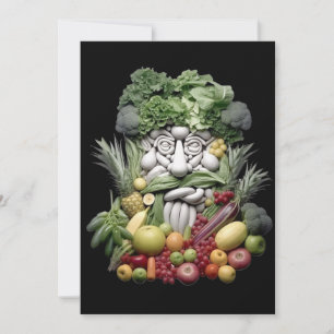 Fruitgezicht, groenteliefhebber, Grappig eten shir Kaart