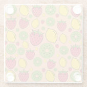 Fruitig behang: aardbeien, citroenen, kiwi's. glazen onderzetter (Achterkant)