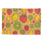 Fruitig behang: aardbeien, citroenen, kiwi's. kussensloop (Achterkant)