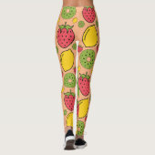 Fruitig behang: aardbeien, citroenen, kiwi's. leggings (Achterkant)
