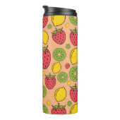 Fruitig behang: aardbeien, citroenen, kiwi's. thermosbeker (Geroteerd rechts)
