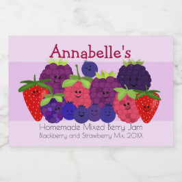 Fruitig Fun Mixed Berry Design Voedselcontainer Etiket