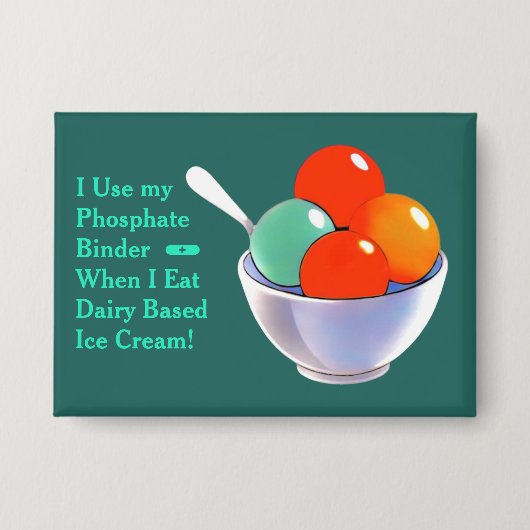 Fruitig IJscrème Fosfaat Binder Knoop Button (Voorkant)