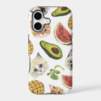 Fruitig Kat en avocado iPhone 5/5S, Barely There
