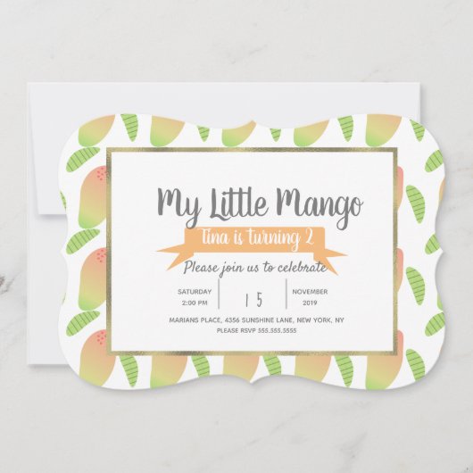 Fruitig klein mango kaart (Voorkant)
