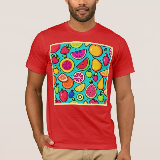 Fruitig Plezier Patroon T-shirt (Voorkant)