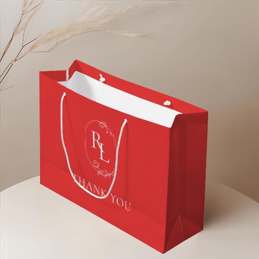 fruitig rood | Bloemenmonogram bruiloft Dank u Groot Cadeauzakje