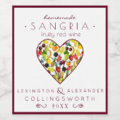 Fruitig Sangria rood Wijn Etiket (Enkel label)