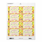 Fruitig Schattige gepersonaliseerd inblikken label (Full Sheet)