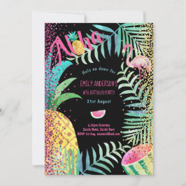 Fruitig Tropisch Verjaardagsfeestje Uitnodigt Fla Kaart