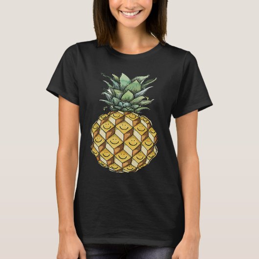 fruitige anananasslach groen gele vrucht h t-shirt (Voorkant)