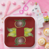 Fruitige appels en peren papieren bordje (Feest)