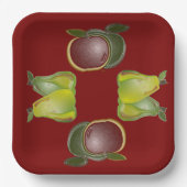 Fruitige appels en peren papieren bordje (Voorkant)