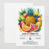 Fruitige bewerkbare Apple Verjaardag Kaart (Voorkant / Achterkant)