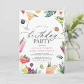Fruitige cocktail party | Schattigee zomerverjaard Kaart (Staand voorkant)