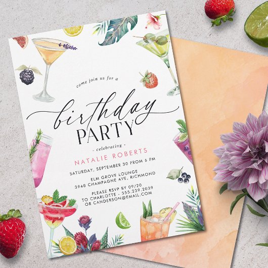 Fruitige cocktail party | Schattigee zomerverjaard Kaart