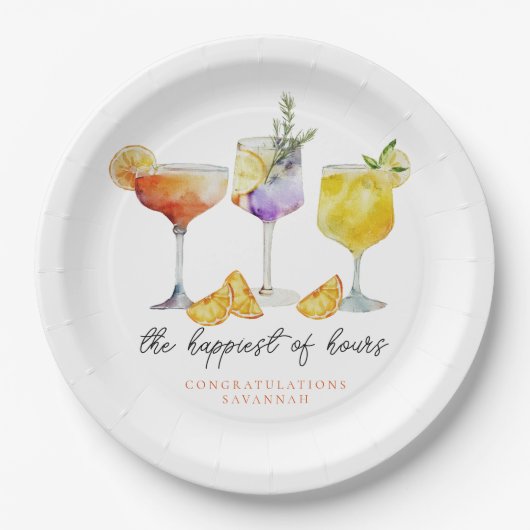 Fruitige Dranken Bruidsfeest Papieren Bordje (Voorkant)