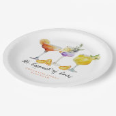 Fruitige Dranken Bruidsmeisjesfeest Papieren Bordje (Gekanteld)