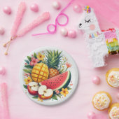 "Fruitige Fiesta: Levendige Fruit Slice Paper Bord (Feest)
