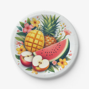 "Fruitige Fiesta: Levendige Fruit Slice Paper Bord