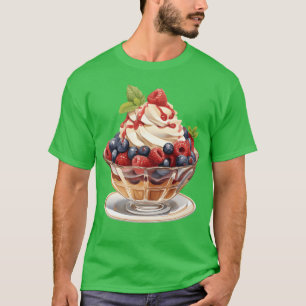 Fruitige frambozen en blauwe bessen parfait sundae t-shirt
