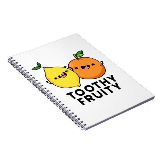 Fruitige grap met tanden  notitieboek (Rechterzijde)