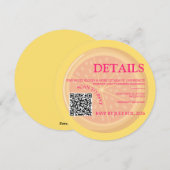 Fruitige, kleurrijke citrus bruiloft detail insert feestdagenkaart (Voorkant / Achterkant)