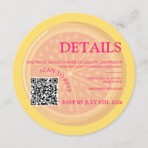 Fruitige, kleurrijke citrus bruiloft detail insert