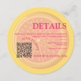 Fruitige, kleurrijke citrus bruiloft detail insert feestdagenkaart