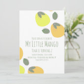 Fruitige Little Mango Tropische Uitnodiging (Staand voorkant)