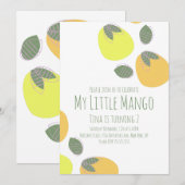 Fruitige Little Mango Tropische Uitnodiging (Voorkant / Achterkant)