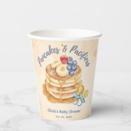 Fruitige pannenkoeken & fopspeen geruite babyshowe papieren bekers