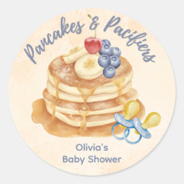 Fruitige pannenkoeken & fopspenen Gingham baby sho Ronde Sticker