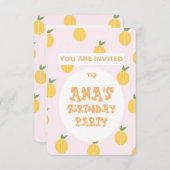 Fruitige perziken Verjaardag uitnodiging (Voorkant / Achterkant)