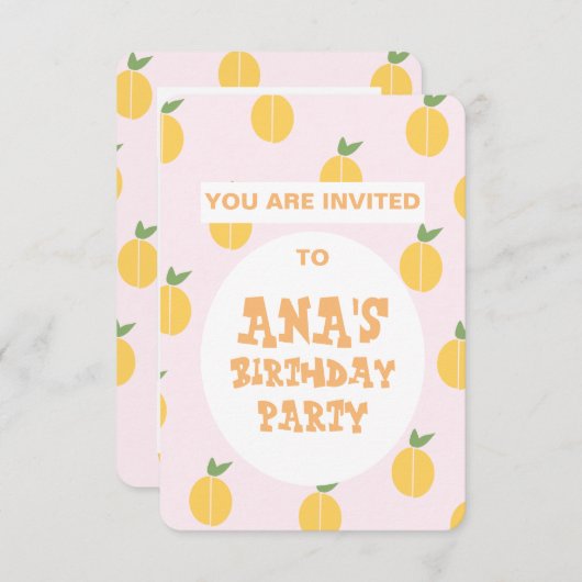 Fruitige perziken Verjaardag uitnodiging (Voorkant / Achterkant)