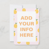 Fruitige perziken Verjaardag uitnodiging (Achterkant)