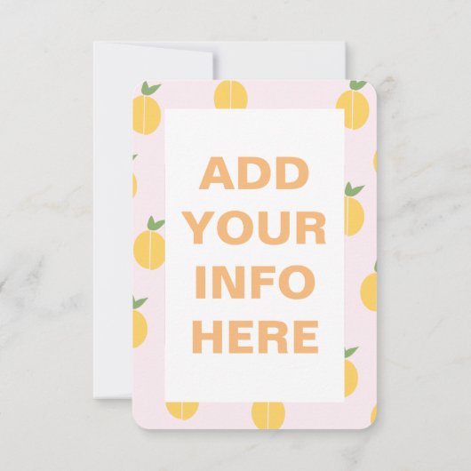 Fruitige perziken Verjaardag uitnodiging (Achterkant)