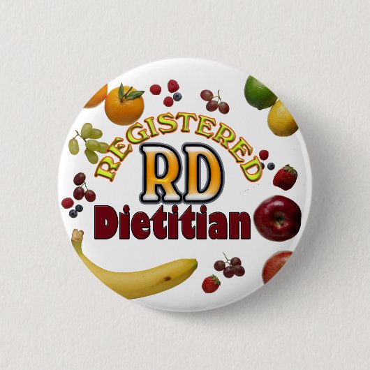 FRUITIGE RD - GEREGISTREERDE DIËTIST RONDE BUTTON 5,7 CM (Voorkant)
