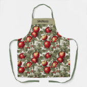 Fruitige sappige rode appels Gepersonaliseerde naa Schort (Voorkant)