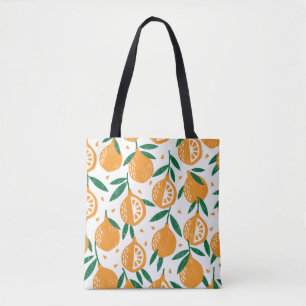Fruitige stempels: naadloos gestructureerd patroo tote bag