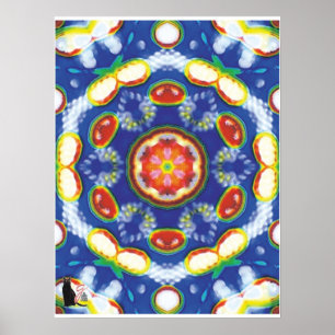 Fruitige Tooty Kinestische Collage Kaleidoscoop Po Poster