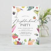 Fruitige zomercocktails | buurtfeest kaart (Staand voorkant)